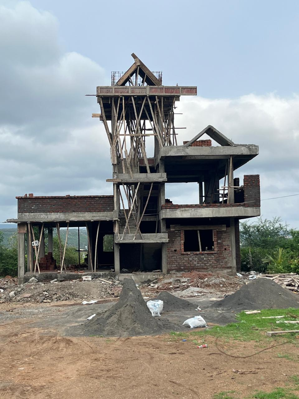 Structural framework of a building under construction